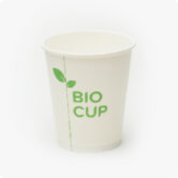 Cardboard coffee cup with single wall